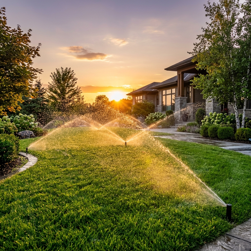 Installed lawn sprinkler system layout